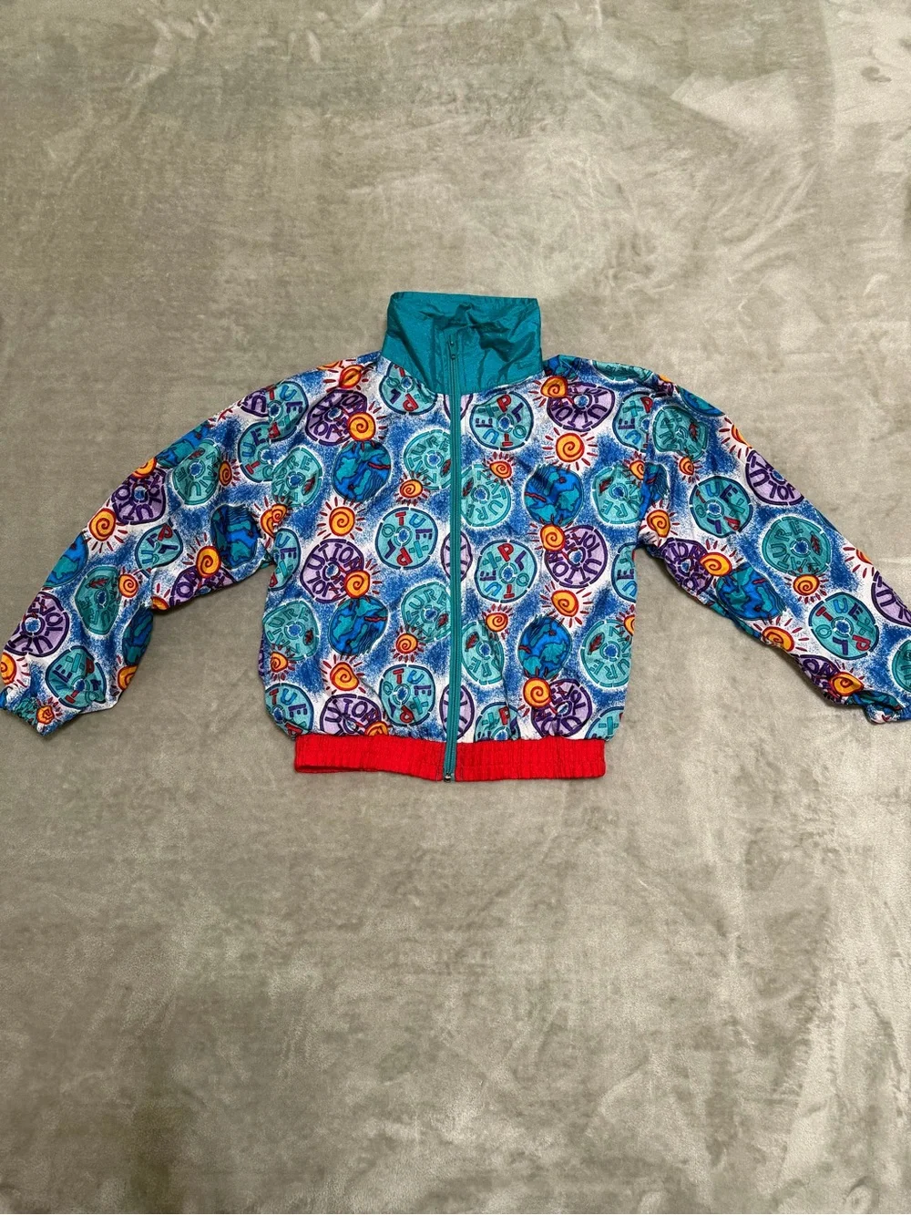 Vintage 90's JPI Company Graphic Tracksuit Set Bright Colorblock Windbreaker Set